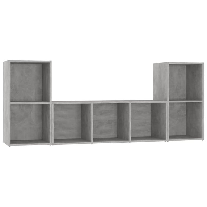 Set de dulapuri TV, 3 piese, gri beton, lemn prelucrat - WALTI WALTI