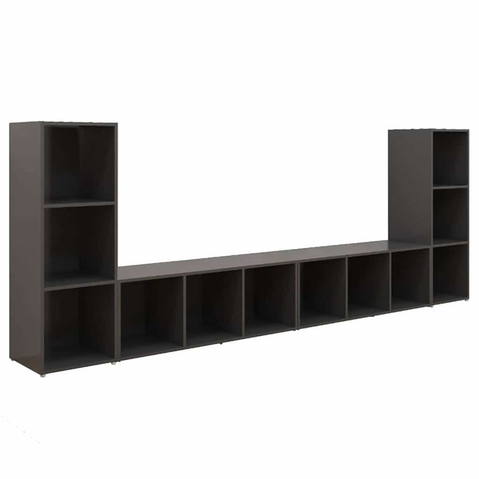 Dulapuri TV, 4 buc., gri, 107x35x37 cm, lemn prelucrat WALTI