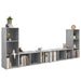 Dulapuri TV, 4 buc., gri beton, 107x35x37 cm, lemn prelucrat - WALTI WALTI