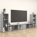 Dulapuri TV, 4 buc., gri beton, 107x35x37 cm, lemn prelucrat - WALTI WALTI