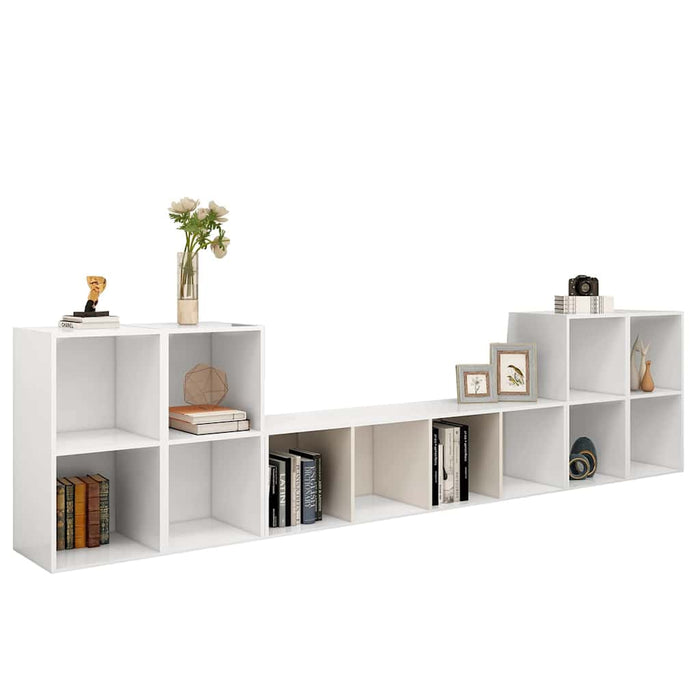 Set de dulapuri TV, 5 piese, alb, lemn prelucrat WALTI