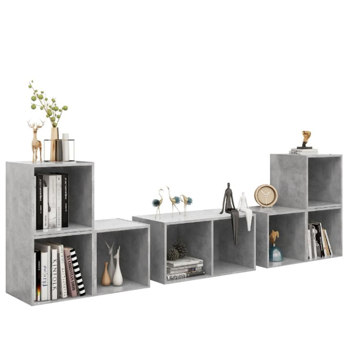 Set de dulapuri TV, 6 piese, gri beton, lemn prelucrat - WALTI WALTI