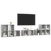 Set de dulapuri TV, 8 piese, gri beton, lemn prelucrat - WALTI WALTI