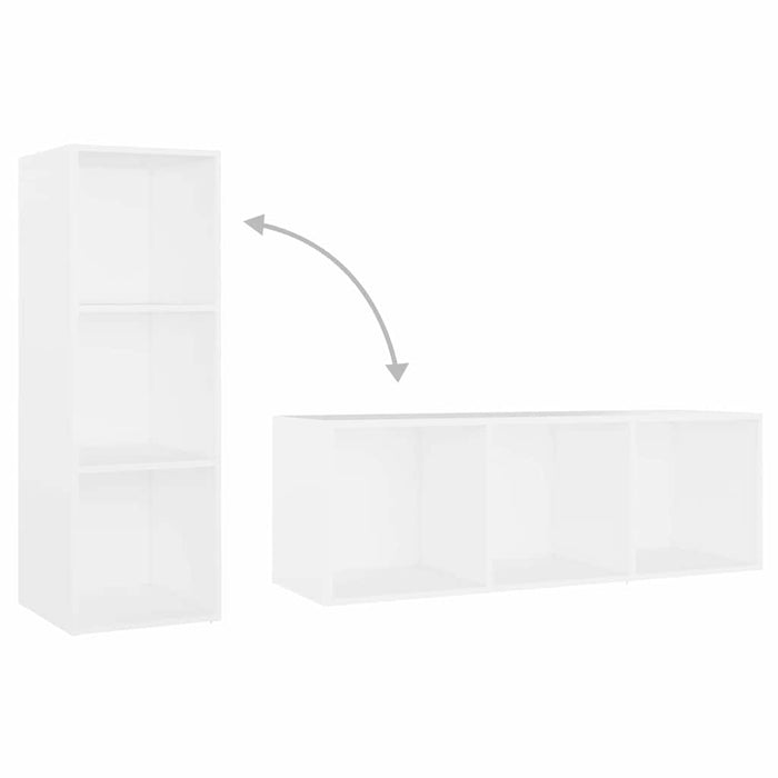 Set de dulapuri TV, 4 piese, alb, lemn prelucrat WALTI