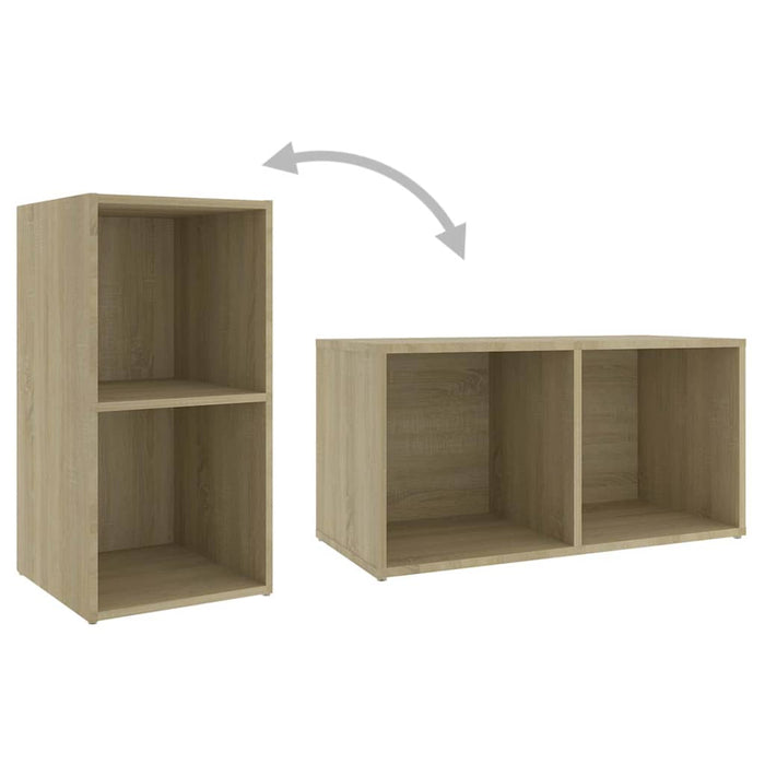 Set de dulapuri TV, 4 piese, stejar sonoma, lemn prelucrat WALTI