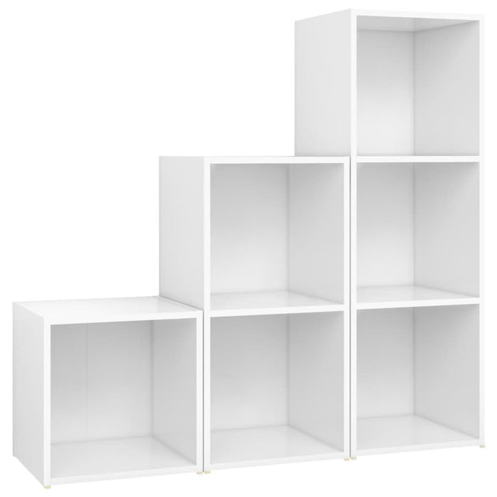 Set de dulapuri TV, 3 piese, alb, lemn prelucrat - WALTI WALTI