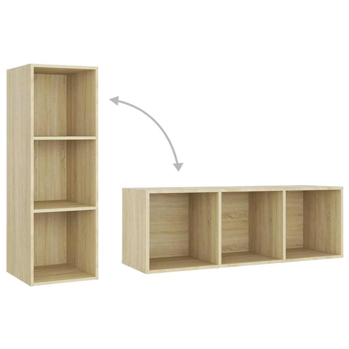 Set de dulapuri TV, 3 piese, stejar Sonoma, lemn prelucrat WALTI