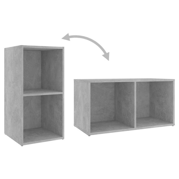 Set de dulapuri TV, 3 piese, gri beton, lemn prelucrat WALTI