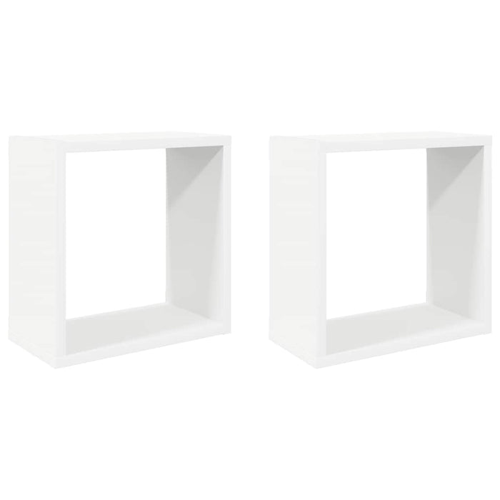 Rafturi de perete cub, 2 buc., alb, 30x15x30 cm - WALTI WALTI