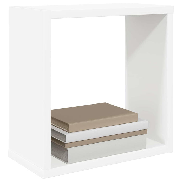 Rafturi de perete cub, 2 buc., alb, 30x15x30 cm - WALTI WALTI