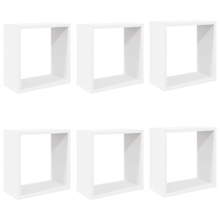 Rafturi de perete cub, 6 buc., alb, 30x15x30 cm - WALTI WALTI