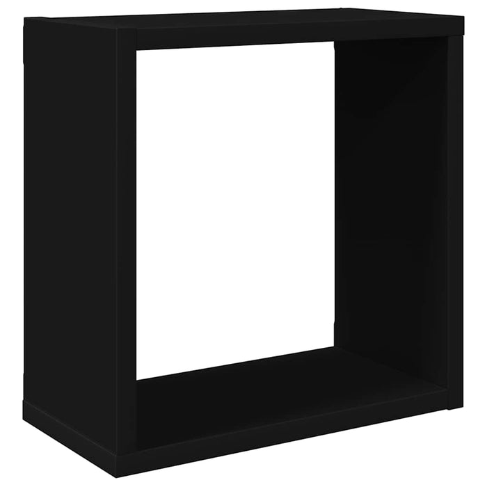 Rafturi de perete cub, 4 buc., negru, 30x15x30 cm WALTI