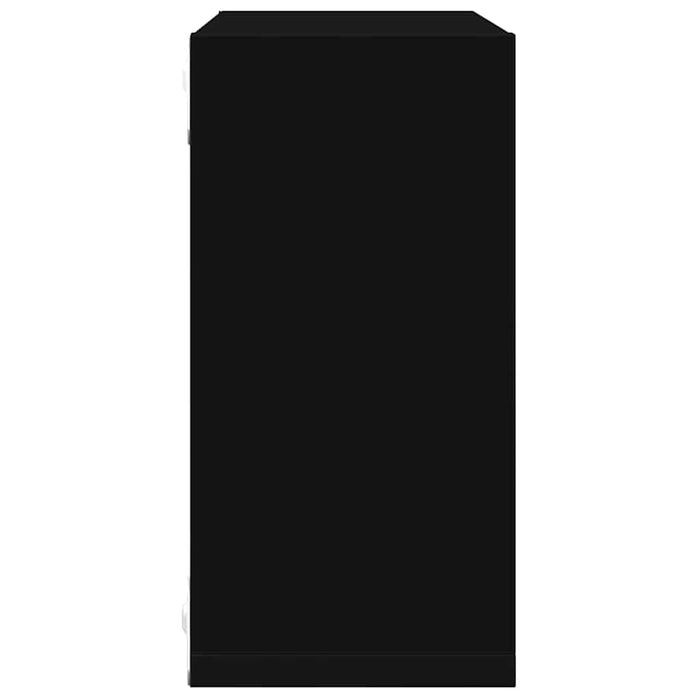 Rafturi de perete cub, 4 buc., negru, 30x15x30 cm WALTI