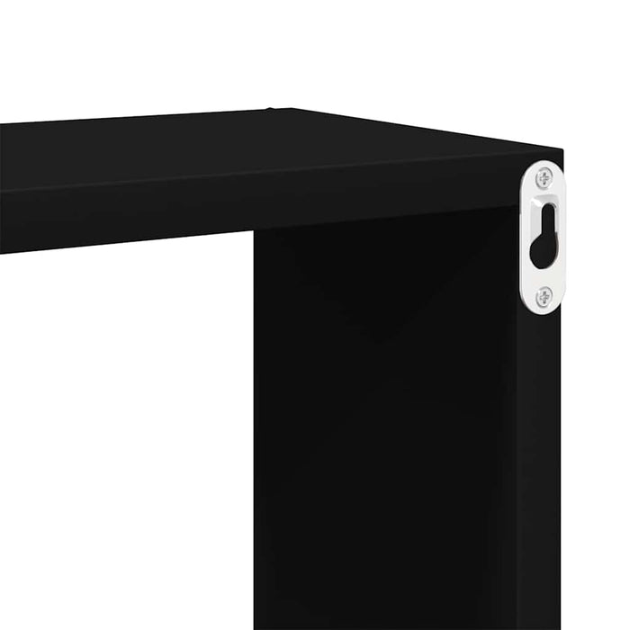 Rafturi de perete cub, 4 buc., negru, 30x15x30 cm WALTI