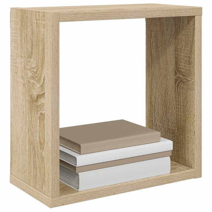 Rafturi de perete cub, 6 buc., stejar sonoma, 30x15x30 cm WALTI