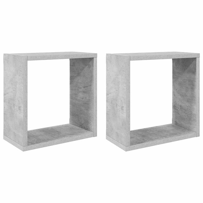 Rafturi de perete cub, 2 buc., gri beton, 30x15x30 cm - WALTI WALTI