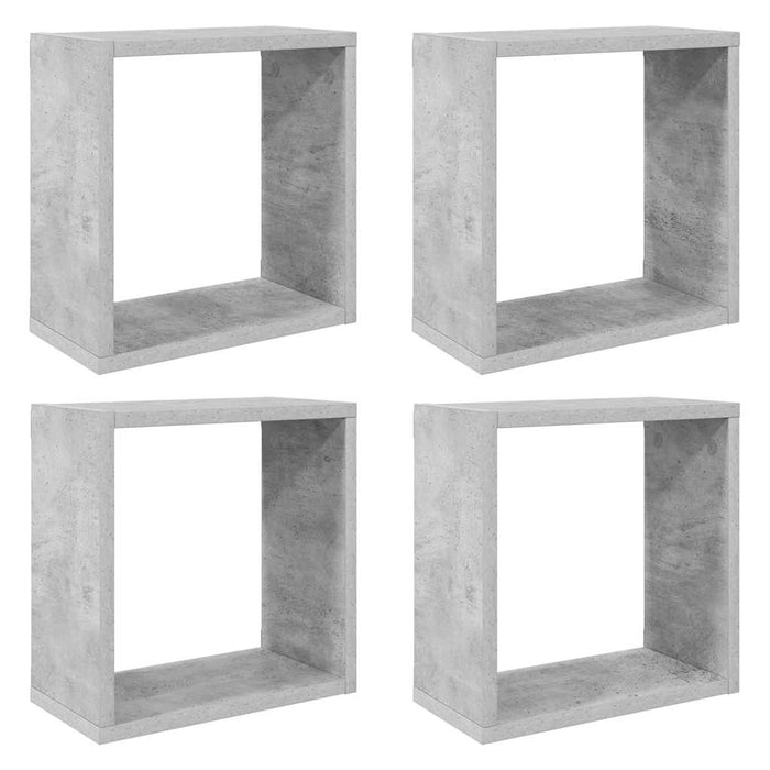 Rafturi de perete cub, 4 buc., gri beton, 30x15x30 cm - WALTI WALTI