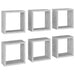 Rafturi de perete cub, 6 buc., gri beton, 30x15x30 cm - WALTI WALTI