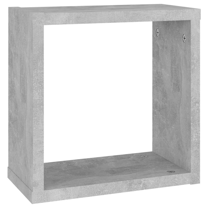 Rafturi de perete cub, 6 buc., gri beton, 30x15x30 cm - WALTI WALTI