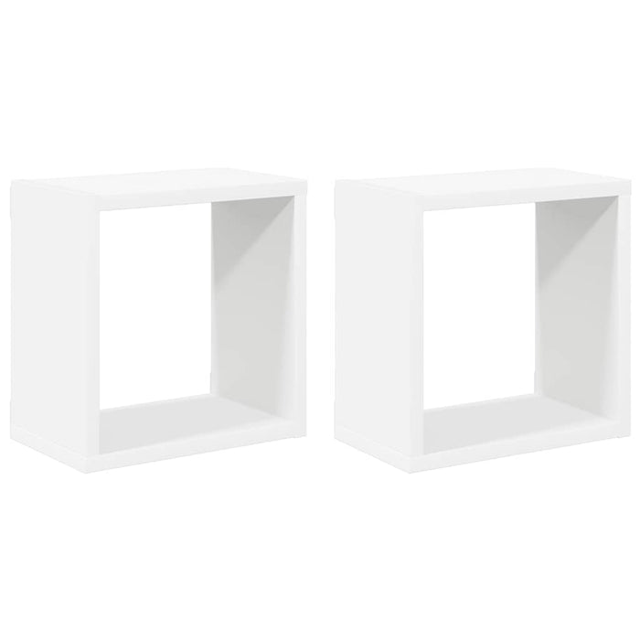 Rafturi de perete cub, 2 buc., alb, 26x15x26 cm - WALTI WALTI