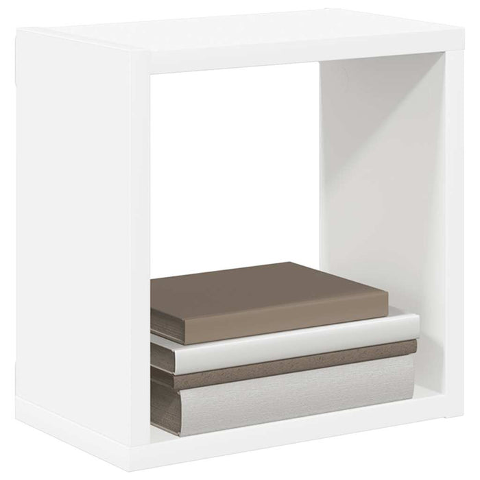 Rafturi de perete cub, 2 buc., alb, 26x15x26 cm - WALTI WALTI
