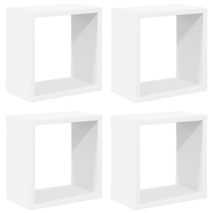 Rafturi de perete cub, 4 buc., alb, 26x15x26 cm - WALTI WALTI