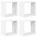 Rafturi de perete cub, 4 buc., alb, 26x15x26 cm - WALTI WALTI