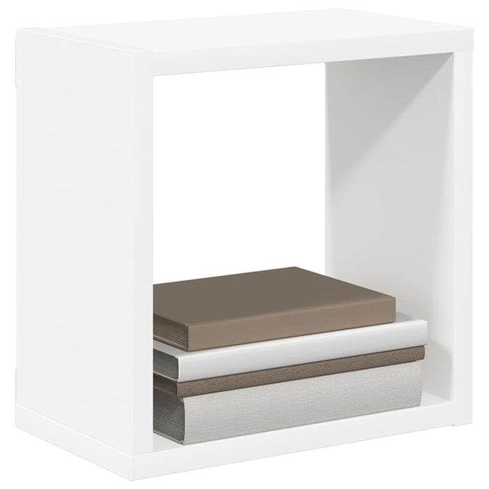 Rafturi de perete cub, 4 buc., alb, 26x15x26 cm - WALTI WALTI