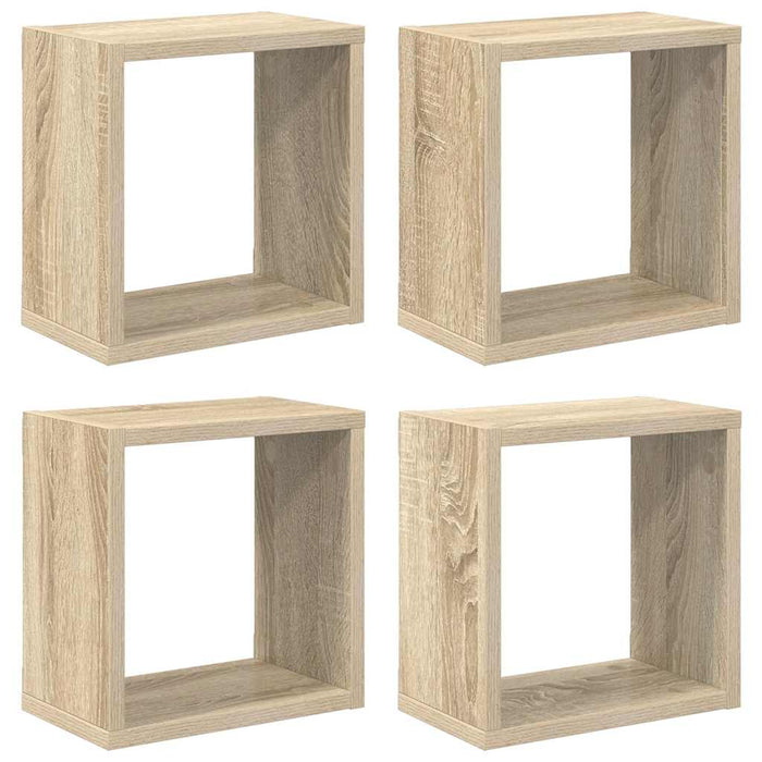 Rafturi de perete cub 4 buc. stejar sonoma 26x15x26 cm - WALTI WALTI