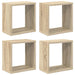 Rafturi de perete cub 4 buc. stejar sonoma 26x15x26 cm - WALTI WALTI