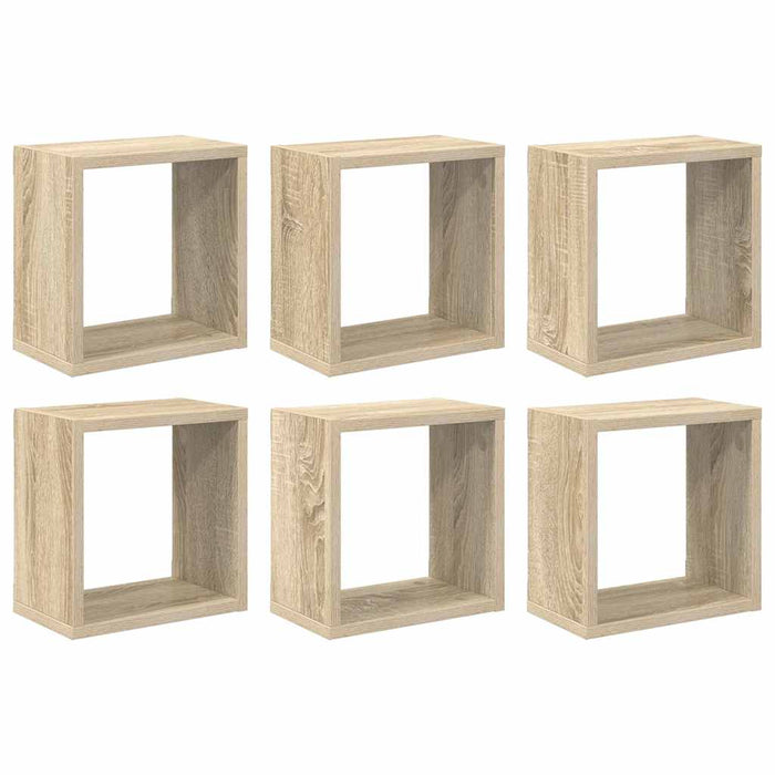 Rafturi de perete cub 6 buc. stejar sonoma 26x15x26 cm - WALTI WALTI