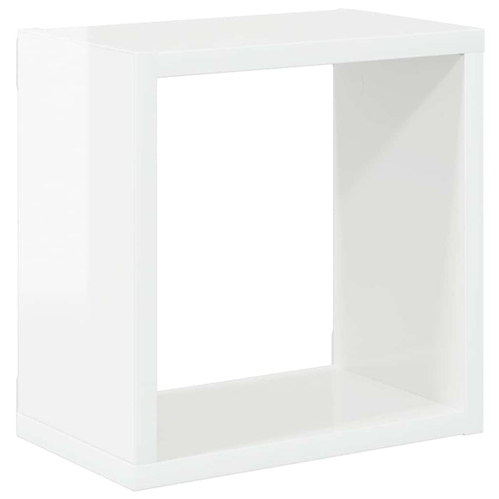 Rafturi de perete cub, 2 buc., alb extralucios, 26x15x26 cm WALTI