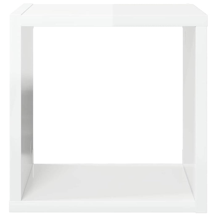 Rafturi de perete cub, 2 buc., alb extralucios, 26x15x26 cm WALTI