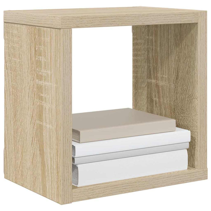 Rafturi de perete cub 6 buc. alb și stejar sonoma 22x15x22 cm WALTI
