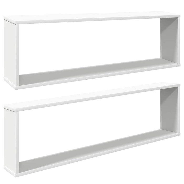 Rafturi de perete cub, 2 buc., alb, 100x15x30 cm, PAL - WALTI WALTI