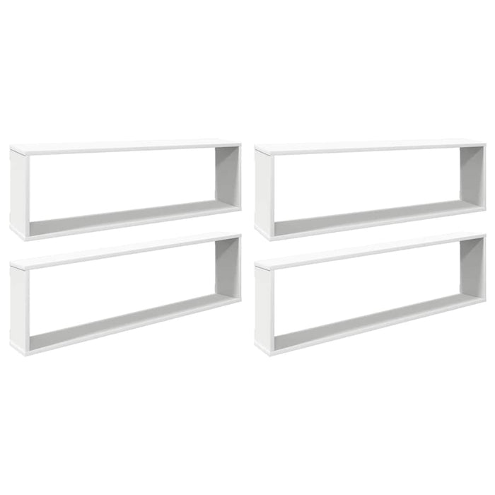 Rafturi de perete cub, 4 buc., alb, 100x15x30cm lemn prelucrat WALTI