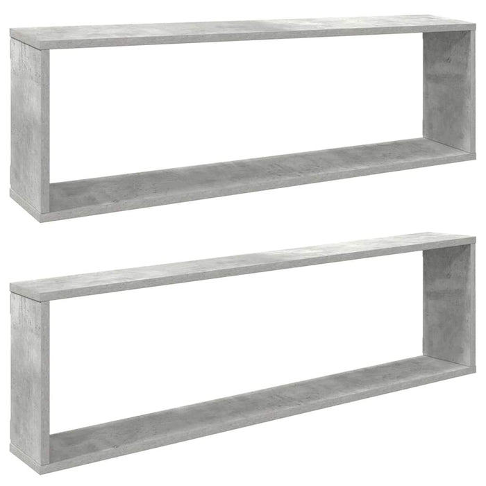 Rafturi de perete cub, 2 buc., gri beton, 100x15x30 cm, PAL - WALTI WALTI