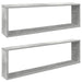 Rafturi de perete cub, 2 buc., gri beton, 100x15x30 cm, PAL - WALTI WALTI