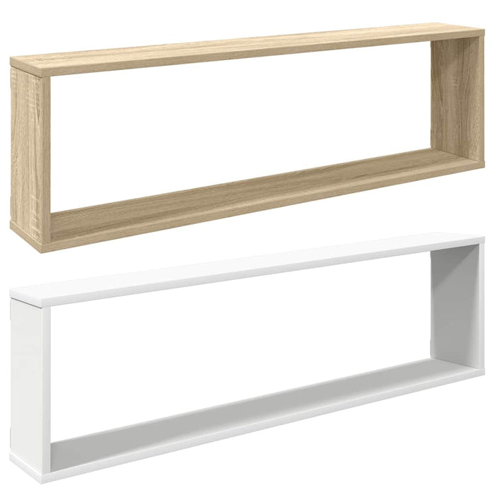 Rafturi de perete cub 2 buc. alb&stejar sonoma 100x15x30cm PAL WALTI