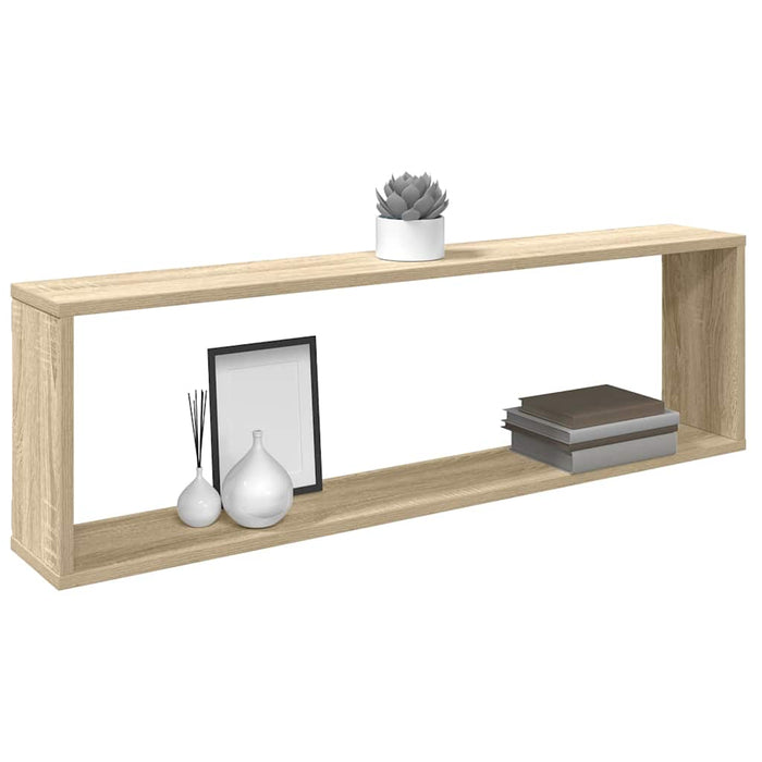 Rafturi de perete cub 4 buc. alb&stejar sonoma 100x15x30cm PAL WALTI
