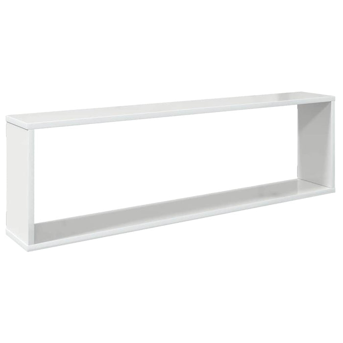 Rafturi de perete cub, 2 buc., alb extralucios 100x15x30 cm PAL WALTI