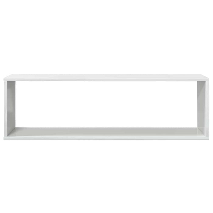 Rafturi de perete cub, 2 buc., alb extralucios 100x15x30 cm PAL WALTI