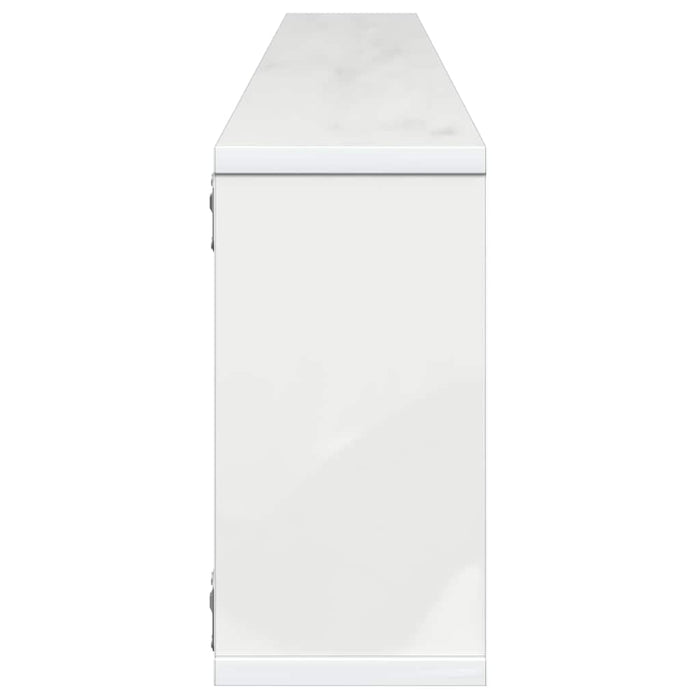Rafturi de perete cub, 2 buc., alb extralucios 100x15x30 cm PAL WALTI