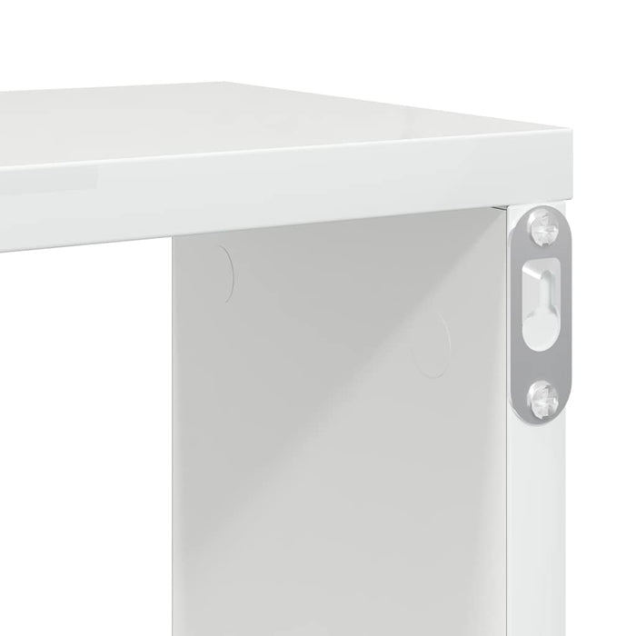 Rafturi de perete cub, 2 buc., alb extralucios 100x15x30 cm PAL WALTI