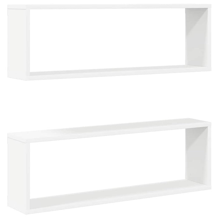 Rafturi de perete cub, 2 buc., alb, 80x15x26,5cm lemn prelucrat - WALTI WALTI