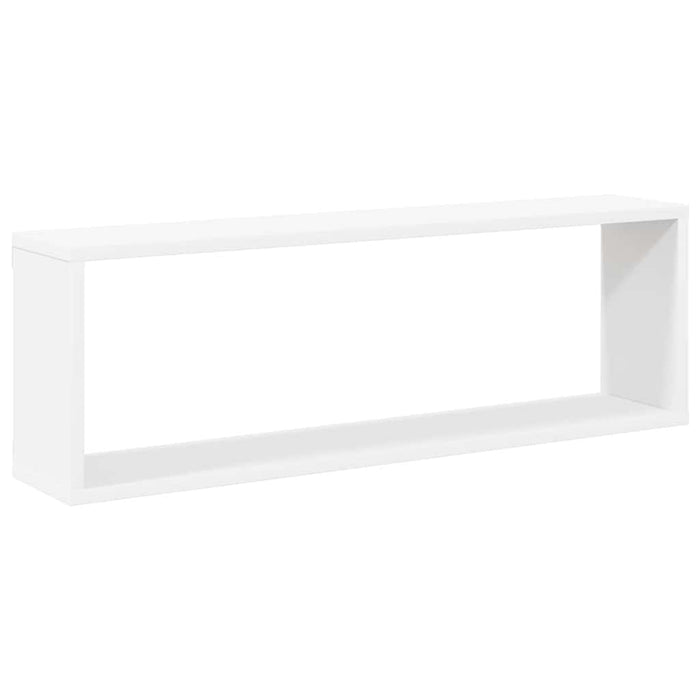 Rafturi de perete cub, 2 buc., alb, 80x15x26,5cm lemn prelucrat - WALTI WALTI