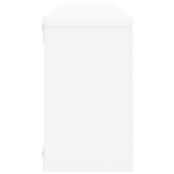 Rafturi de perete cub, 2 buc., alb, 80x15x26,5cm lemn prelucrat - WALTI WALTI