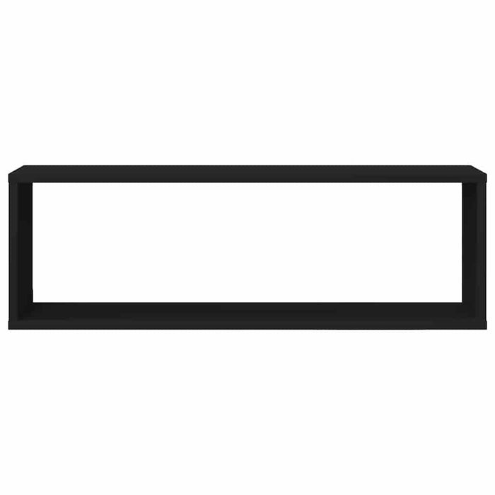 Rafturi de perete cub 4 buc. negru 80x15x26,5 cm lemn prelucrat WALTI