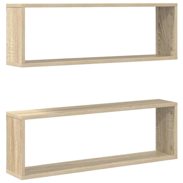 Rafturi de perete cub, 2 buc., stejar sonoma, 80x15x26,5 cm PAL - WALTI WALTI