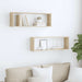 Rafturi de perete cub, 2 buc., stejar sonoma, 80x15x26,5 cm PAL - WALTI WALTI